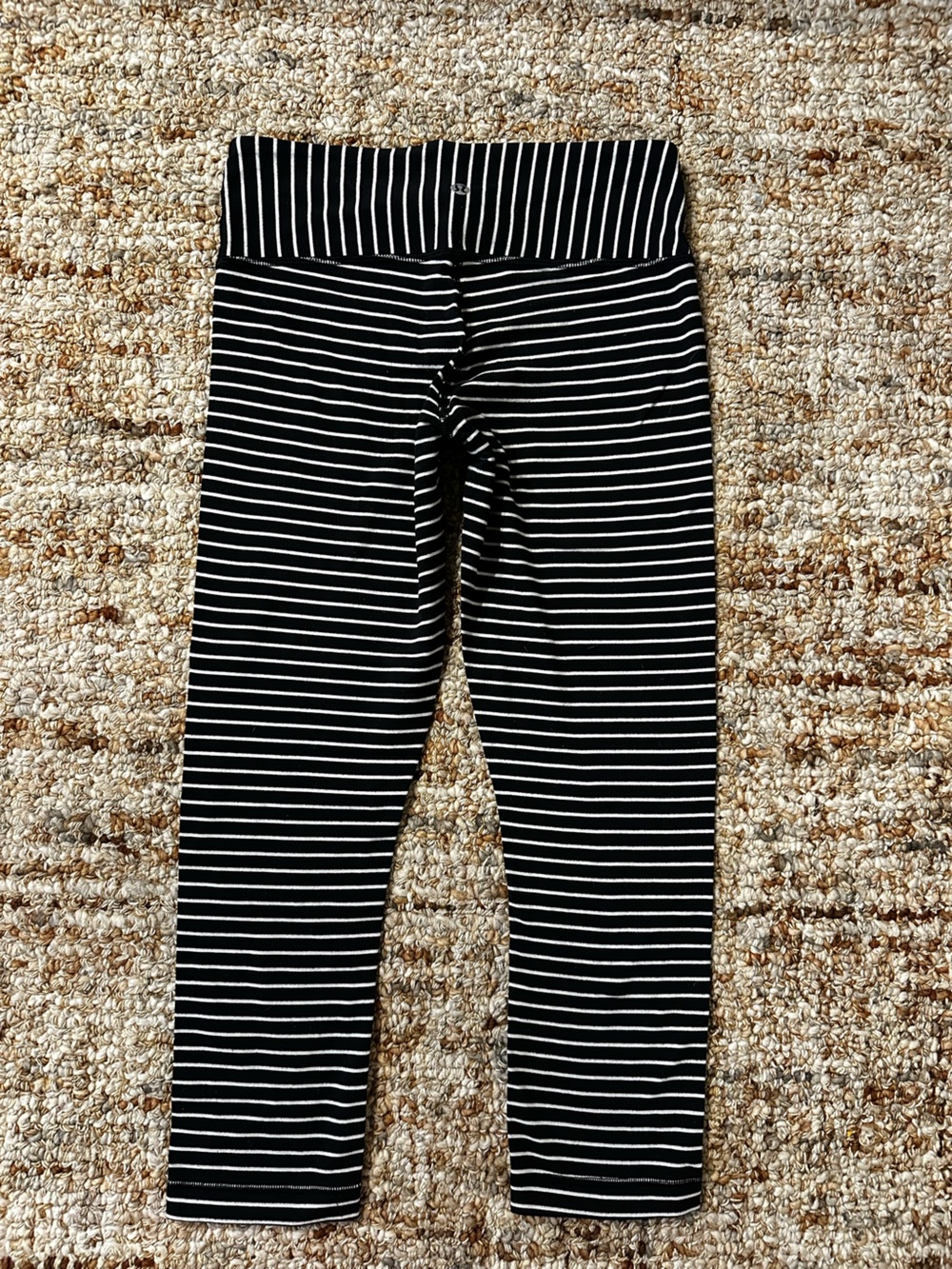 lululemon athletica Black Leggings with White Pinstripes